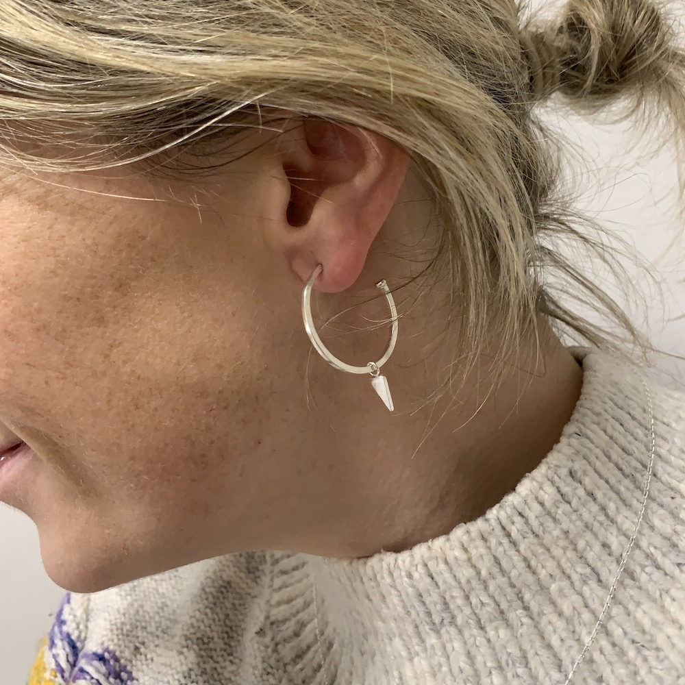 Triangle mini dangles – Large hoops - Image 2