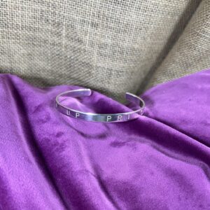 'Grown up Princess' hand-stamped open bangle