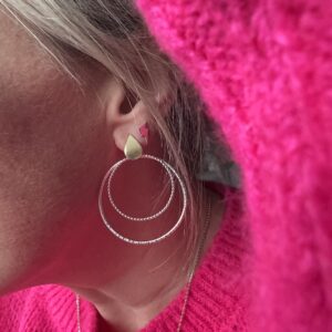 Bold and Brassy teardrop double hoops