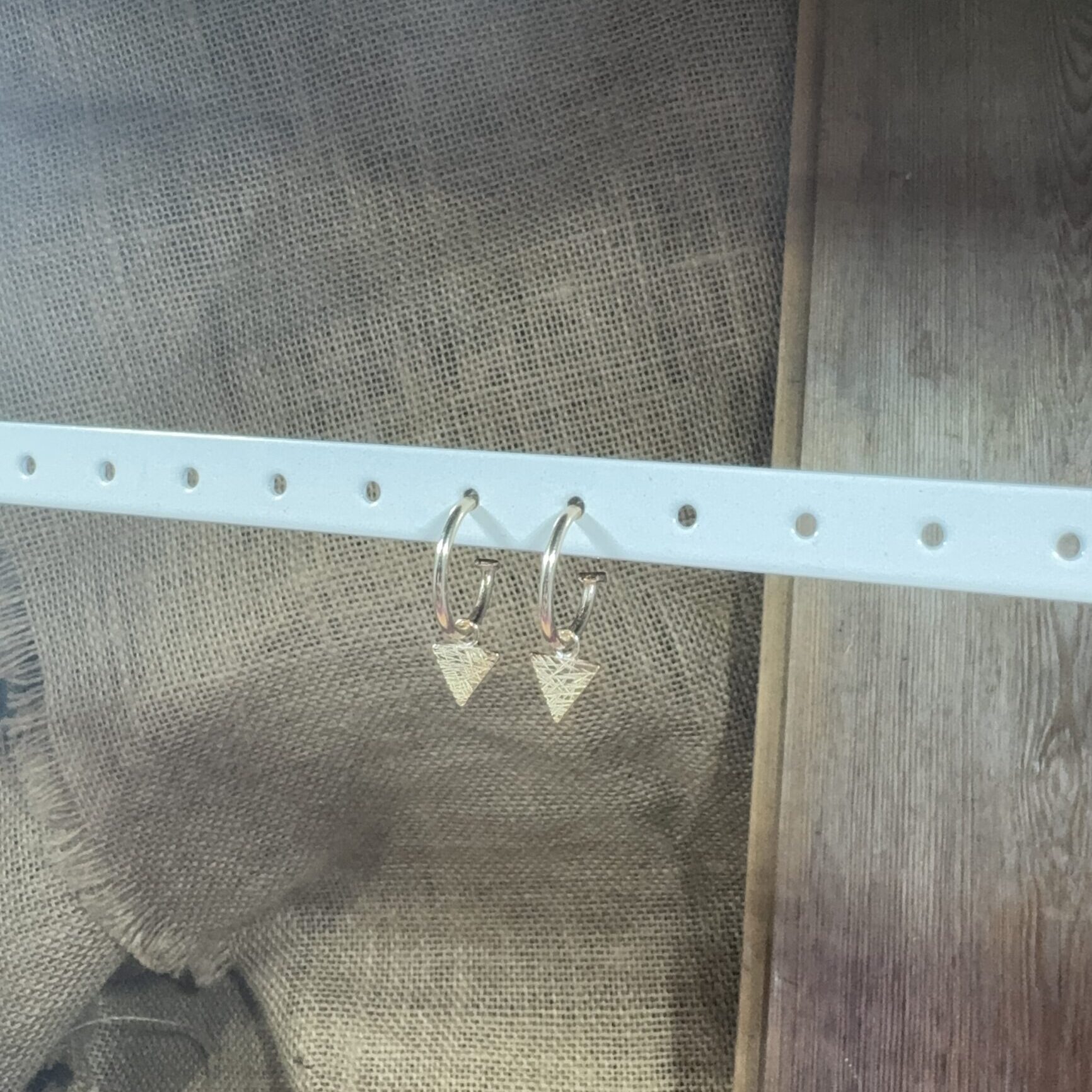 14ct Gold-filled chipped triangle dangles - small hoops - Image 9