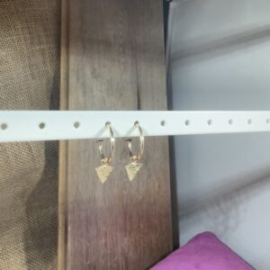 14ct Gold-filled chipped triangle dangles - small hoops