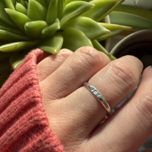 'Joy' mini hand-stamped signet ring