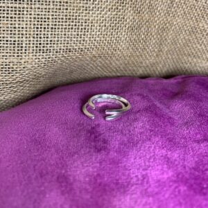 'Love' hand-stamped open ring