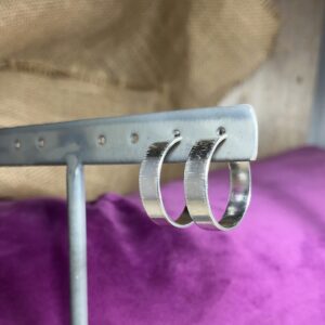 Silver FAT 'chipped' hoops