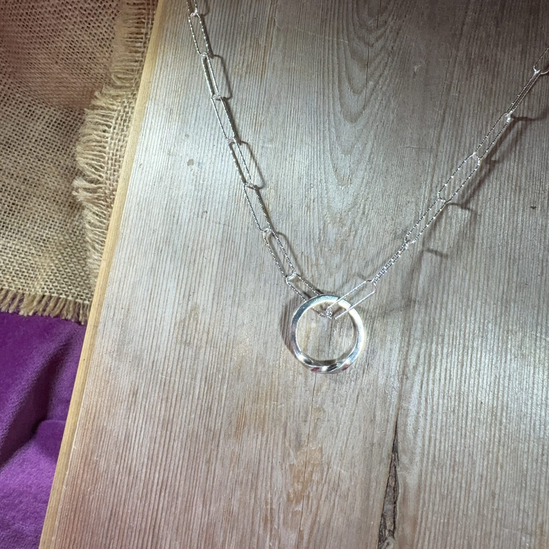 'Today' hand-stamped twisted paperclip necklace - Image 2