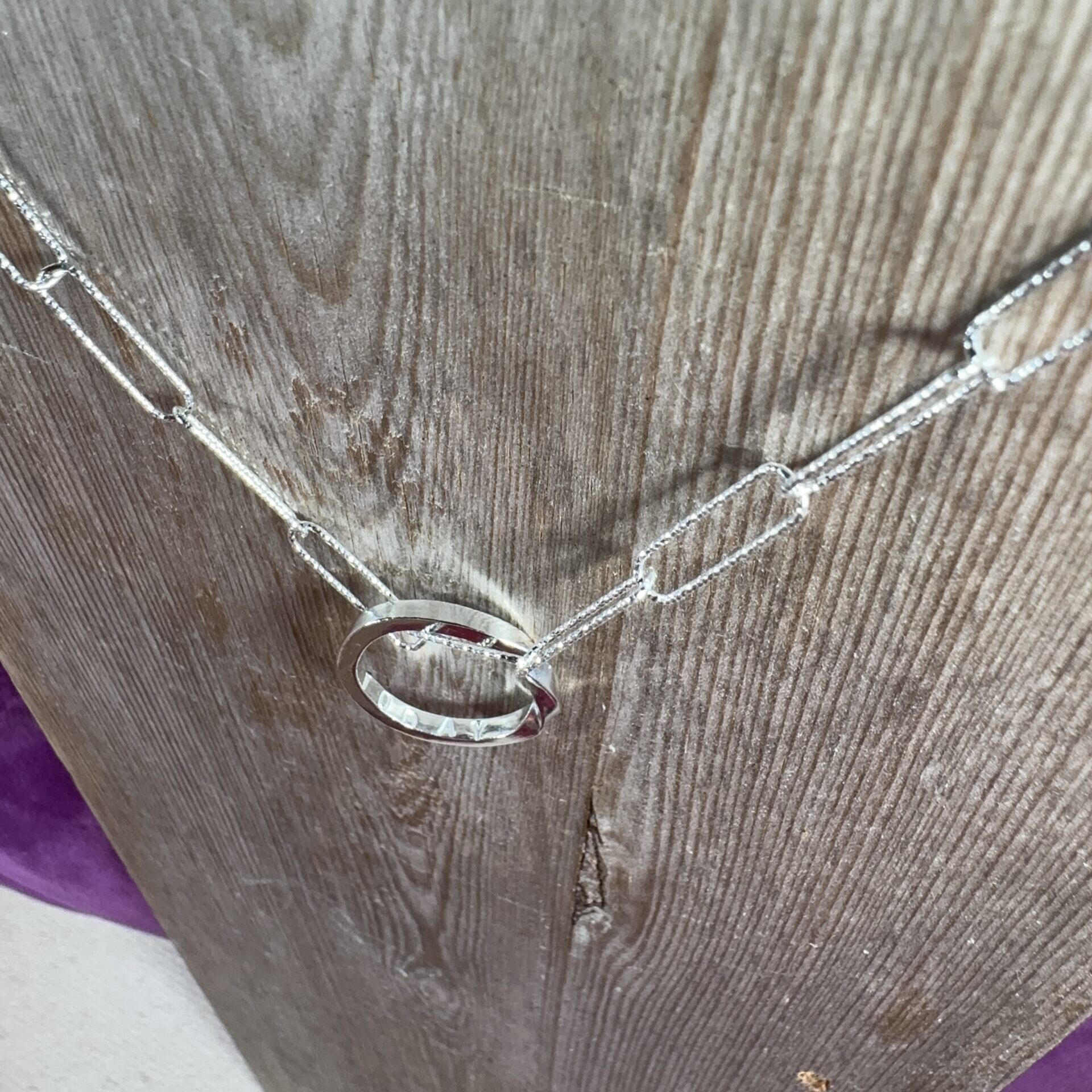 'Today' hand-stamped twisted paperclip necklace