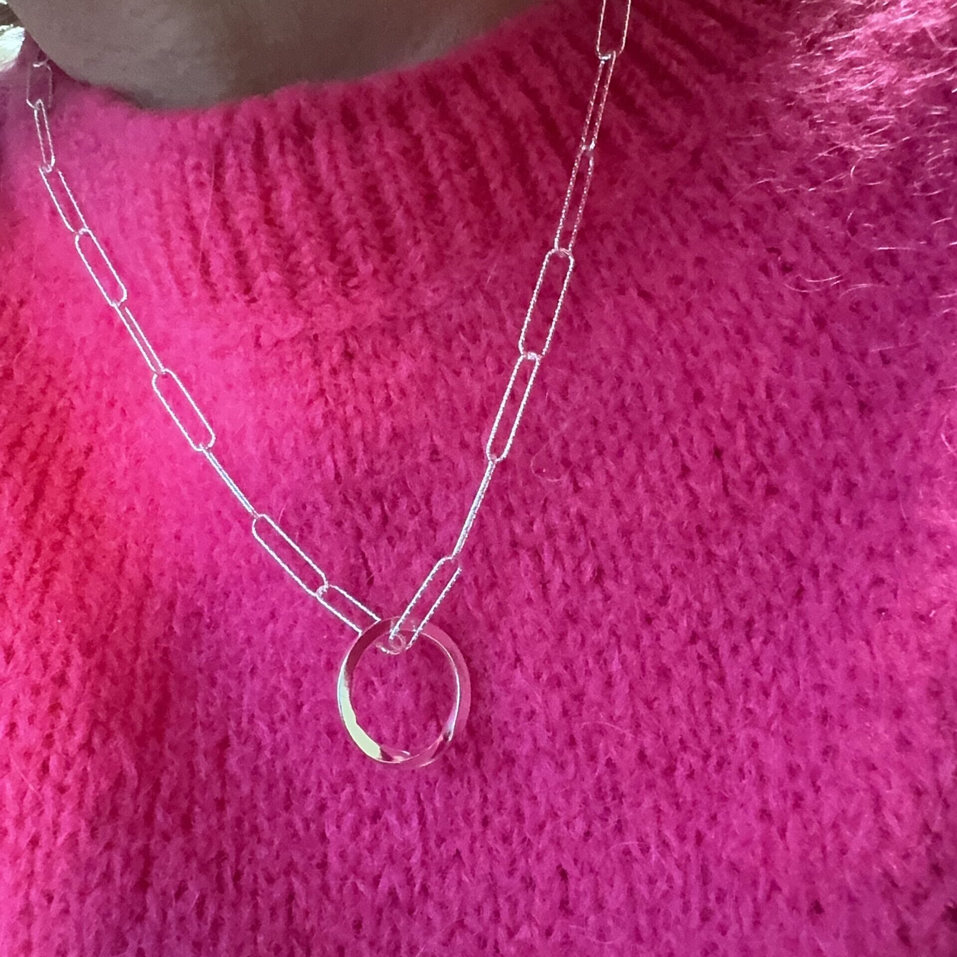 'Today' hand-stamped twisted paperclip necklace - Image 4