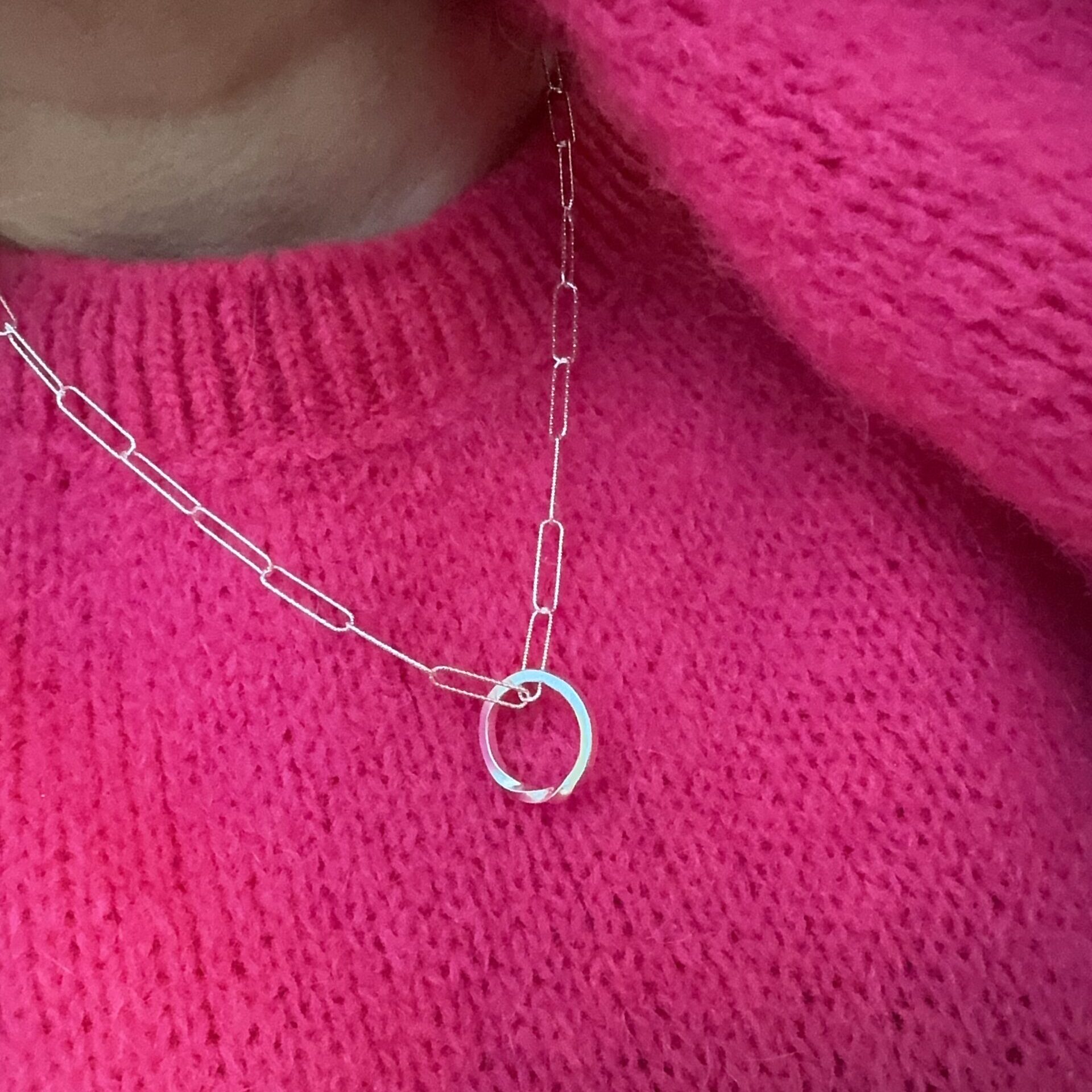 'Today' hand-stamped twisted paperclip necklace - Image 3