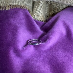 'Joy' hand-stamped twisted crossover ring