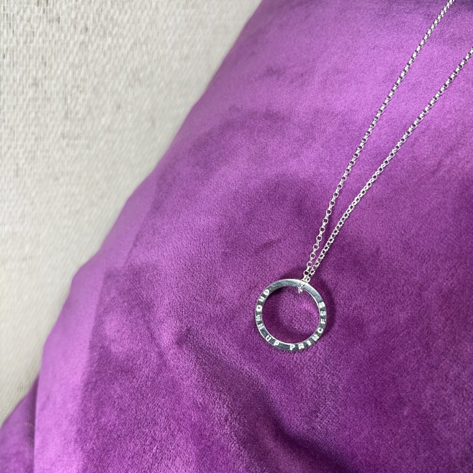 'Straighten your crown' - 'Grown up Princess' halo pendant - dainty chain - Image 7
